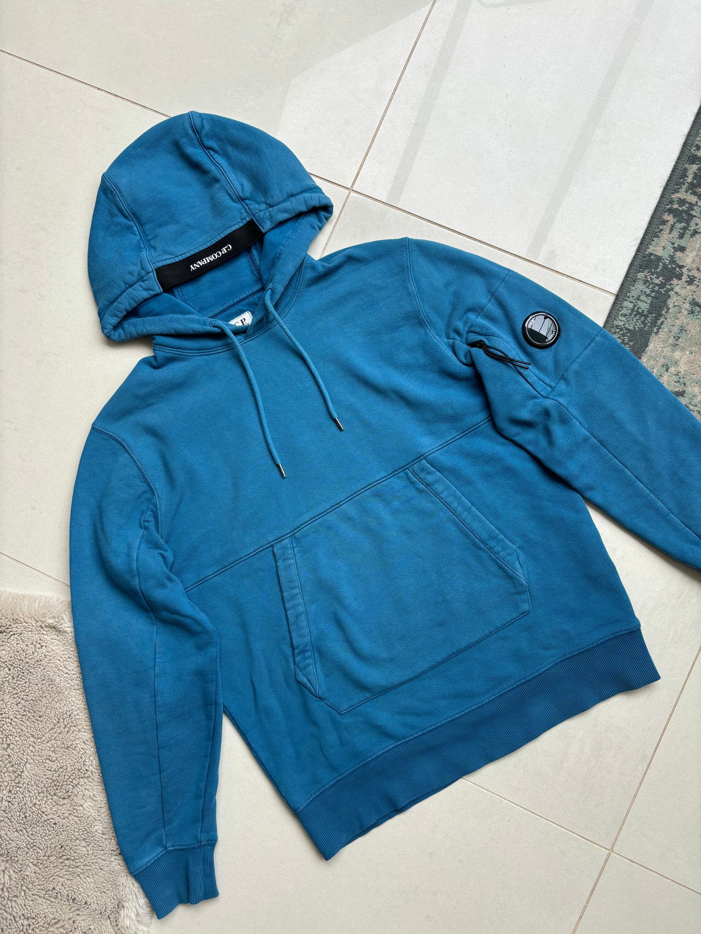 C.P Company AW22 Rounded Goggle Hoodie Blue M