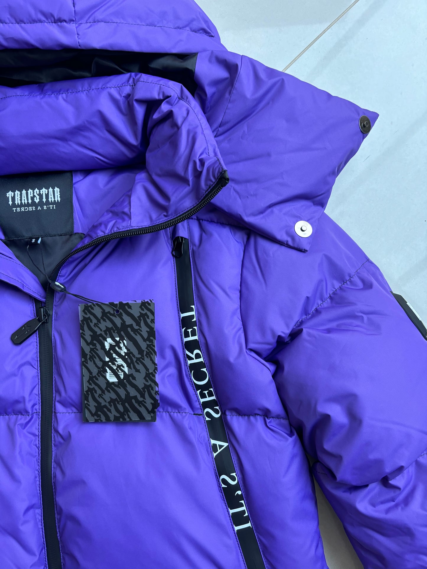 Trapstar x Awful Lot Of Cough Syrup Purple Irongate Puffer Coat S