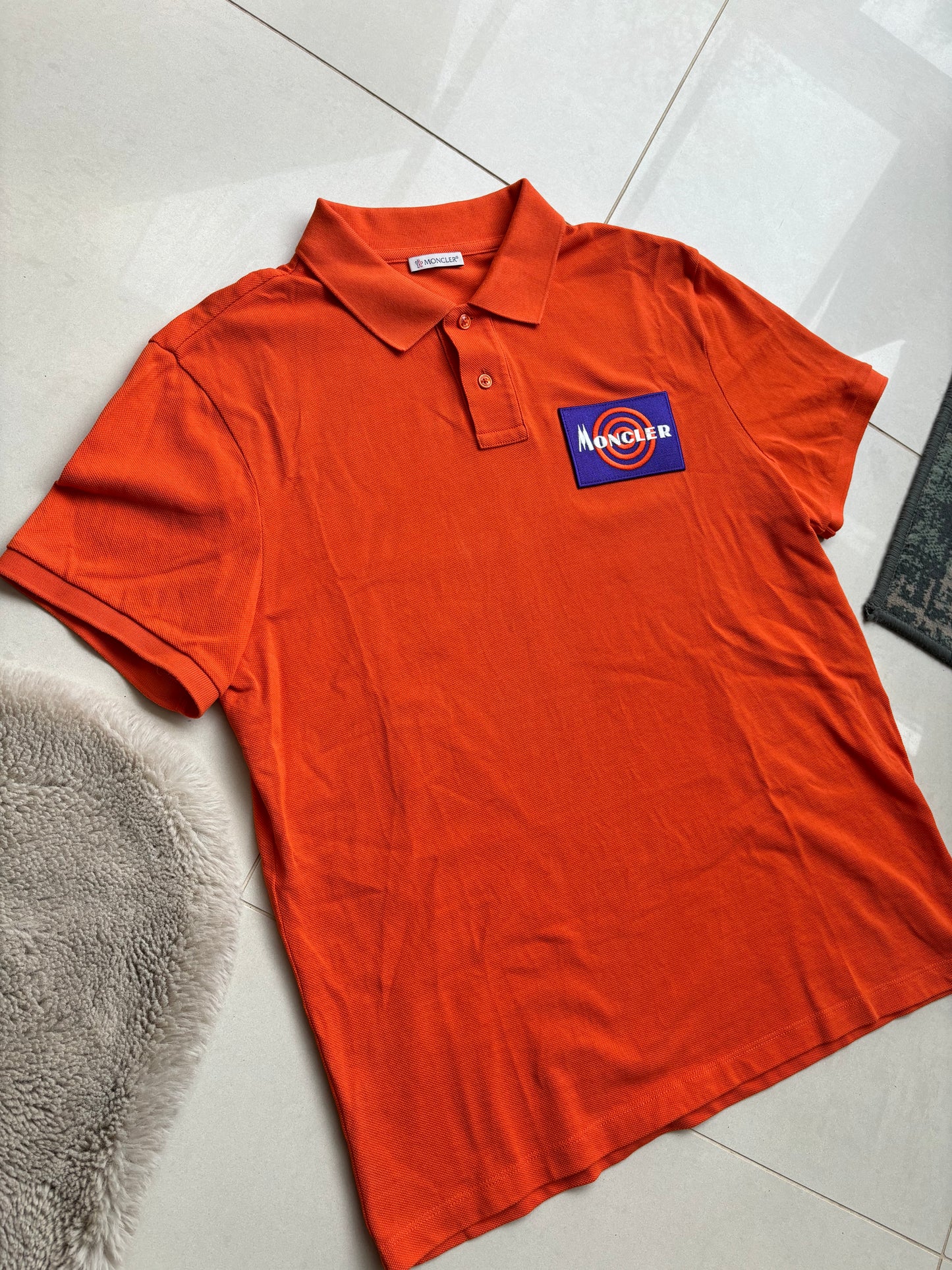 Moncler Target Box Polo Shirt Orange L