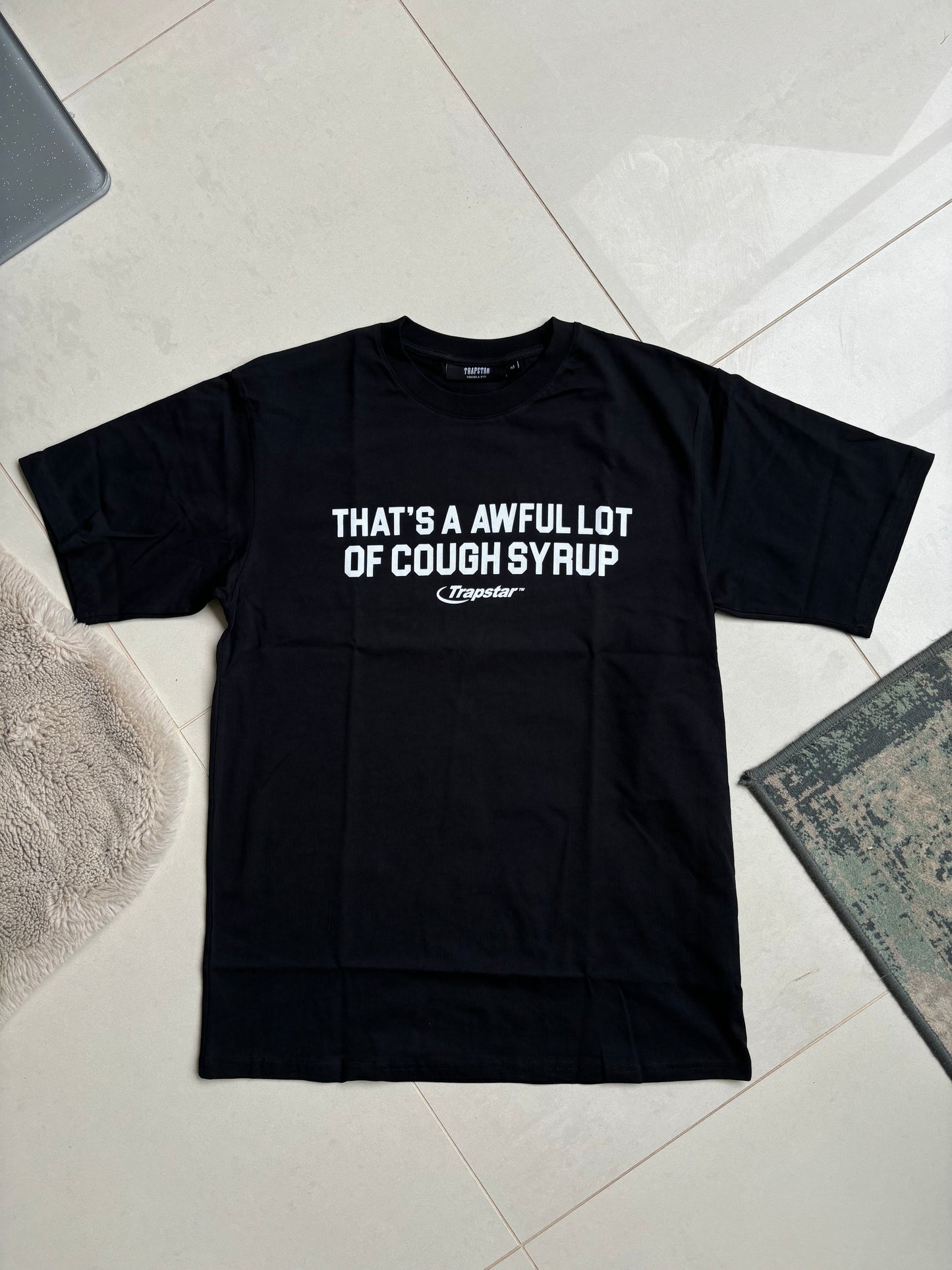 Trapstar x Awful Lot Of Cough Syrup Hyperdrive T Shirt Black M