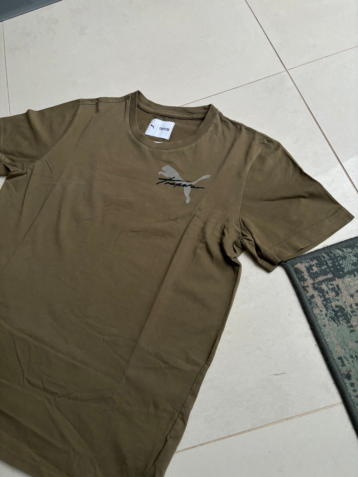 Trapstar X Puma Khaki Longline T Shirt Khaki S