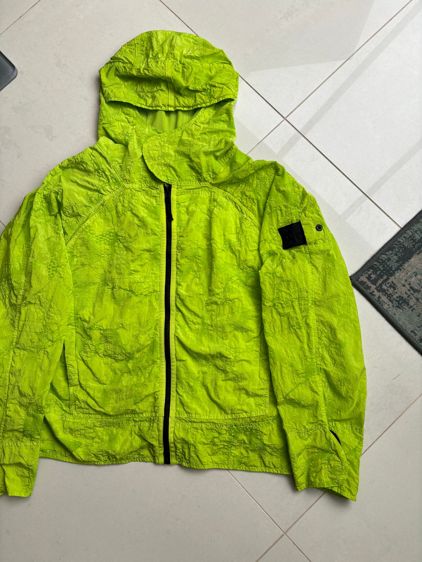 Stone Island Shadow Project Econyl Nylon Metal Waffle Jacket Neon Green M