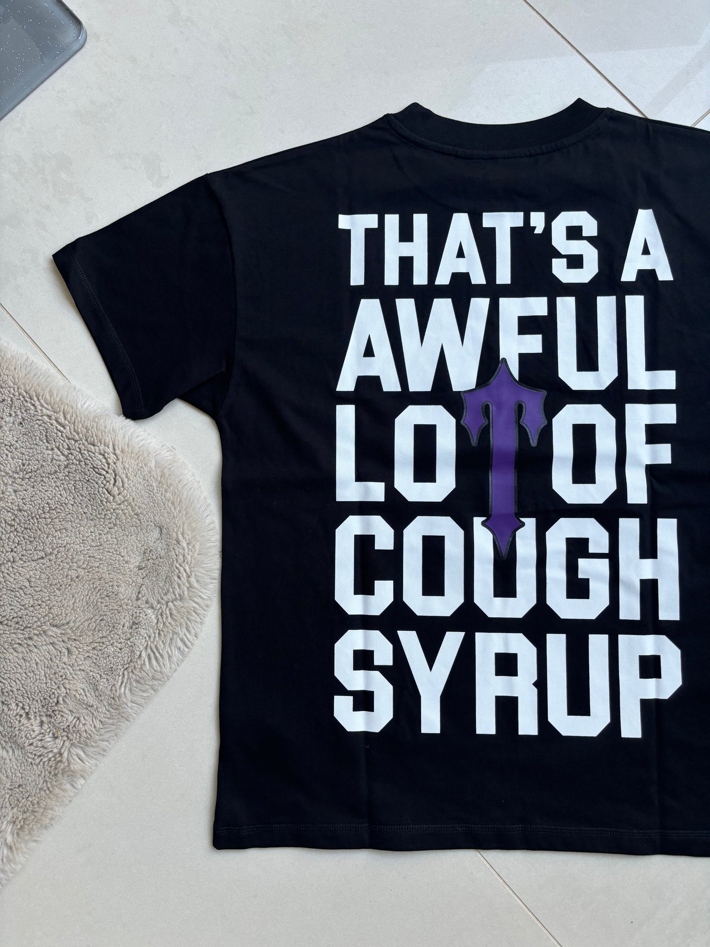 Trapstar x Awful Lot Of Cough Syrup Black Back Print T Shirt S