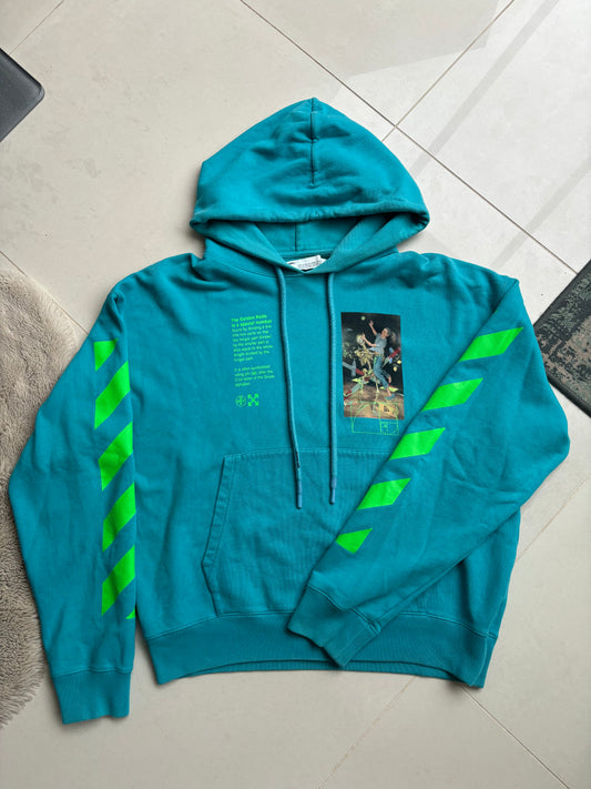 Off-White Golden Ratio Hoodie Petrol Blue L