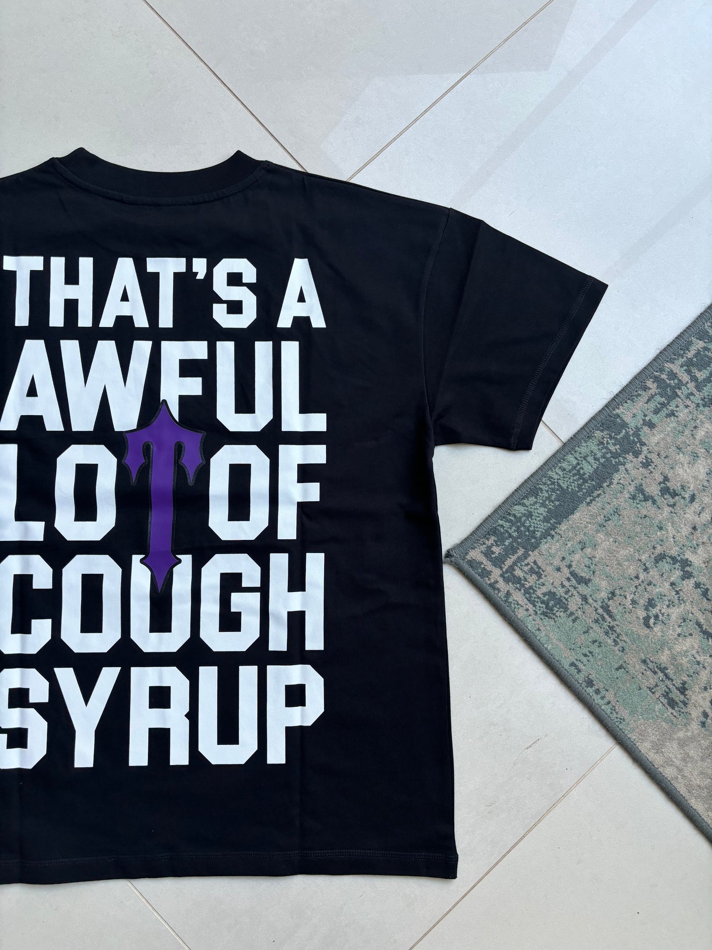 Trapstar x Awful Lot Of Cough Syrup Black Back Print T Shirt S