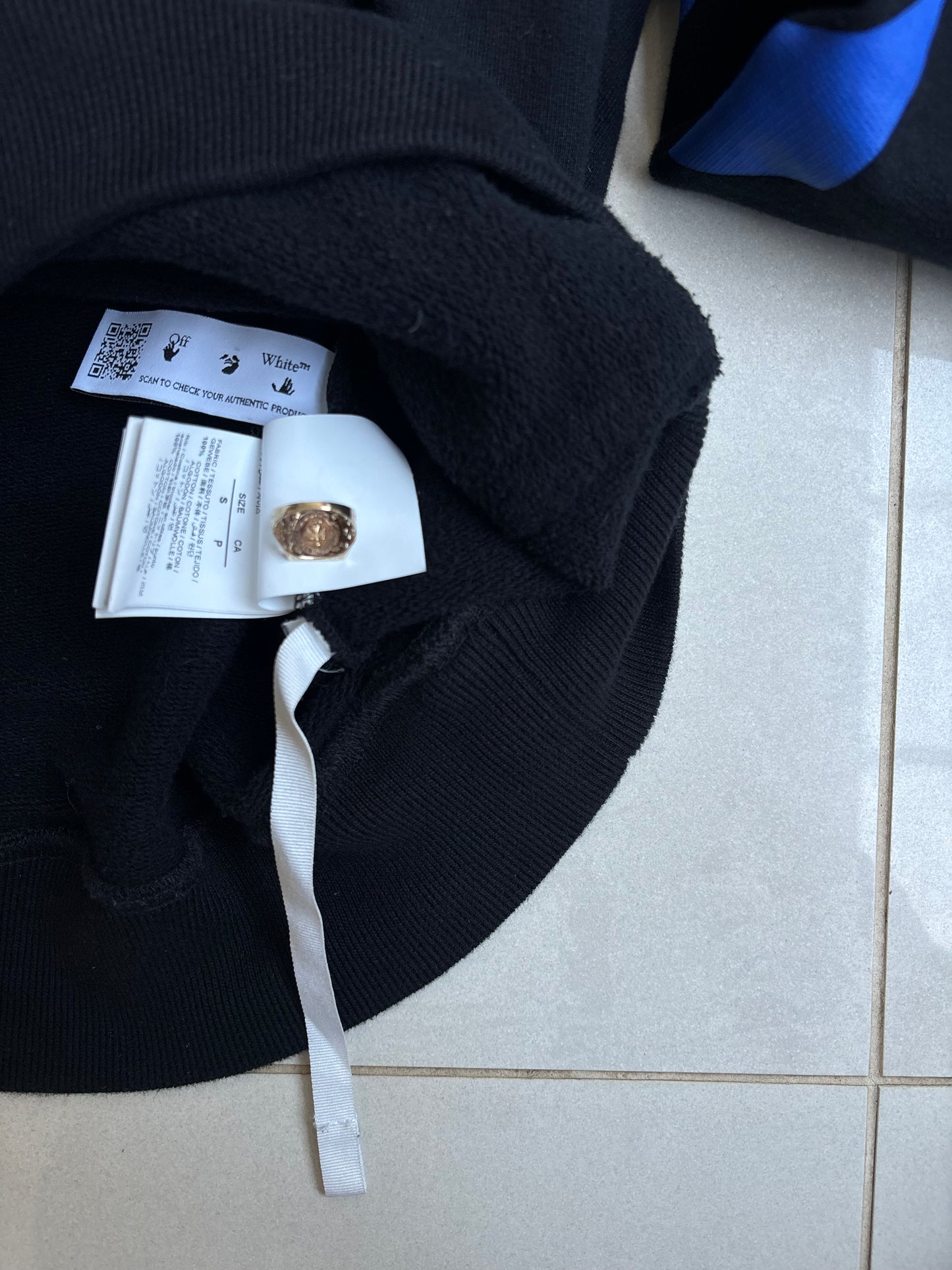 Off white Caravaggio Boy Blue Black Hoodie S
