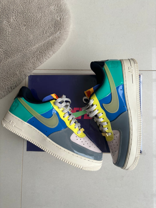 Nike x Undefeated Air Force 1 UK8 Grey/Green/Blue