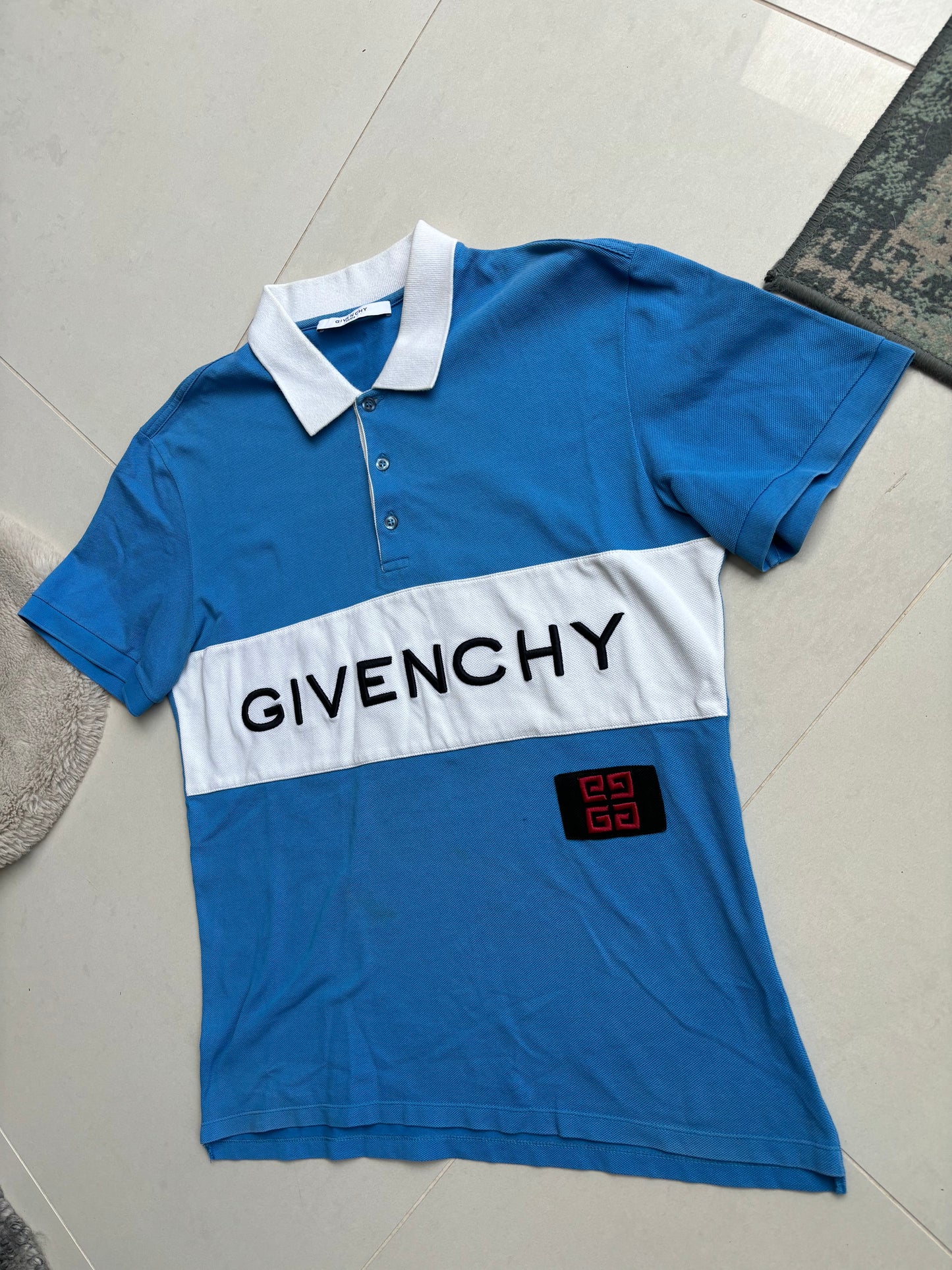 Givenchy Big Logo Polo Shirt Powder Blue L