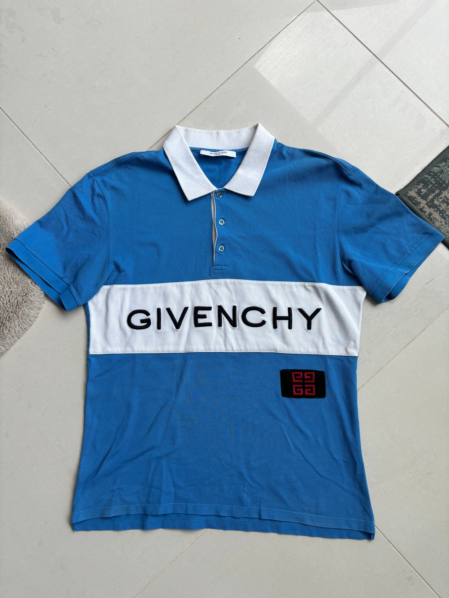 Givenchy Big Logo Polo Shirt Powder Blue L