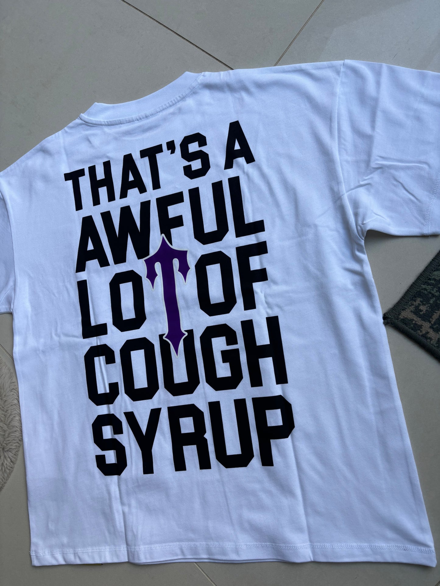 Trapstar x Awful Lot Of Cough Syrup White Back Print T Shirt M