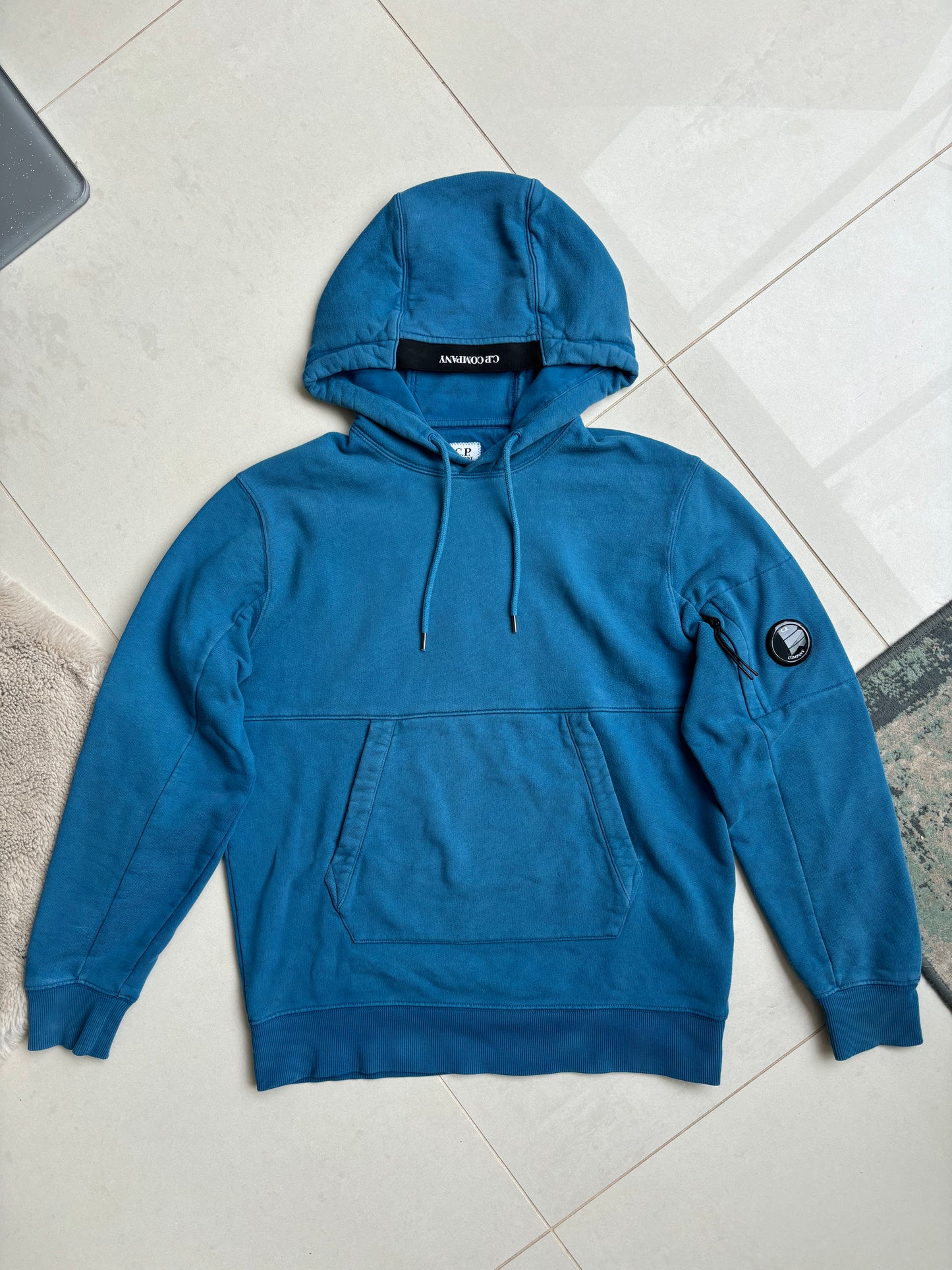 C.P Company AW22 Rounded Goggle Hoodie Blue M