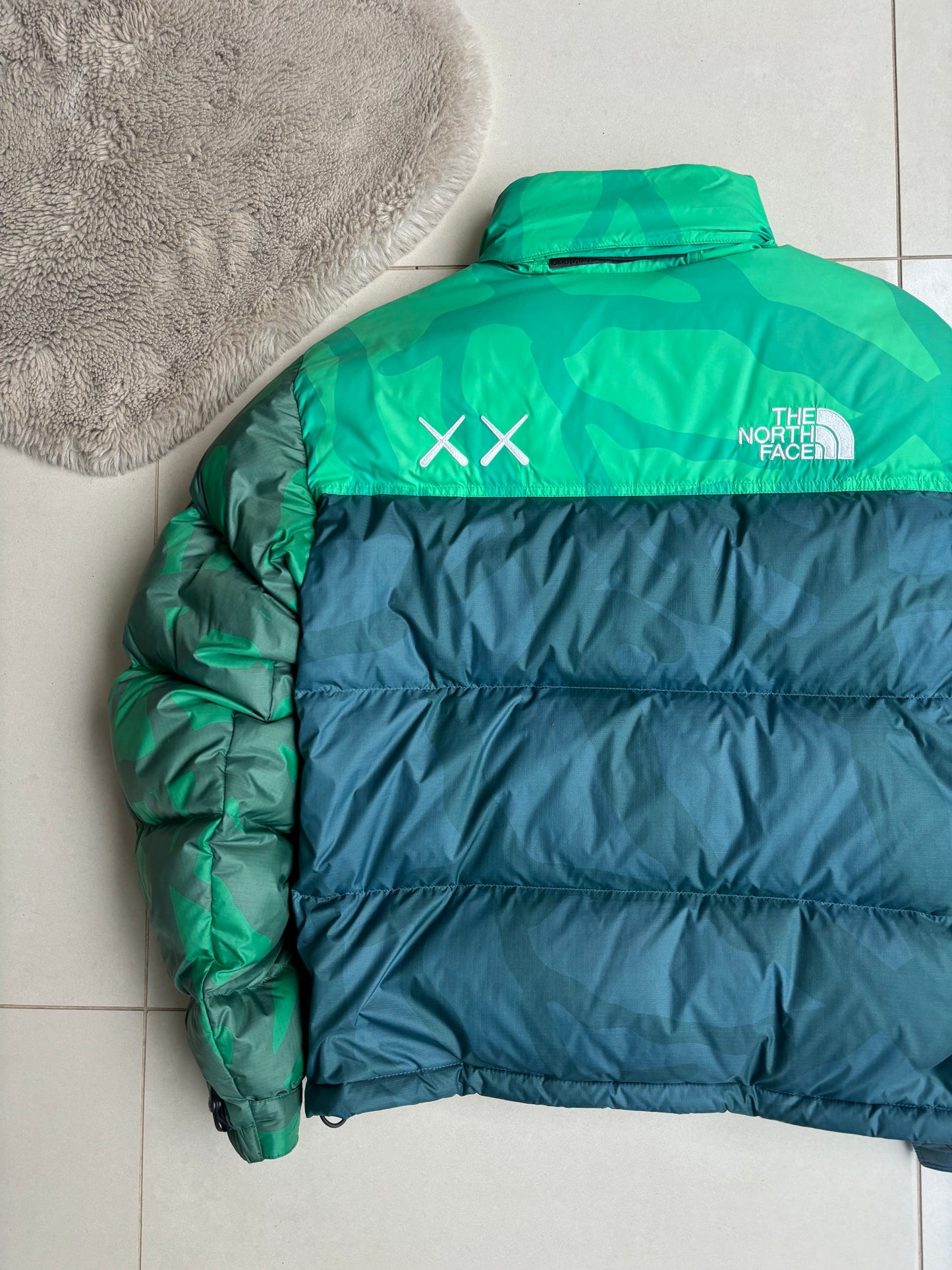 Kaws x The North Face 700 Nupste Puffer Jacket Green/Blue XS