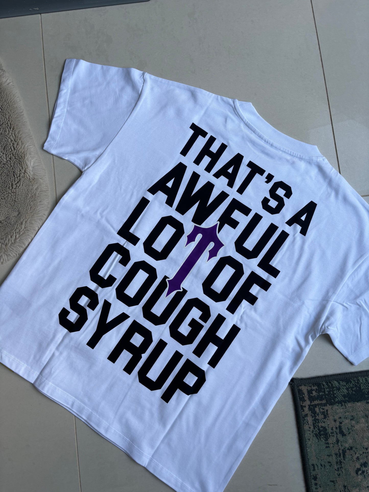 Trapstar x Awful Lot Of Cough Syrup White Back Print T Shirt M