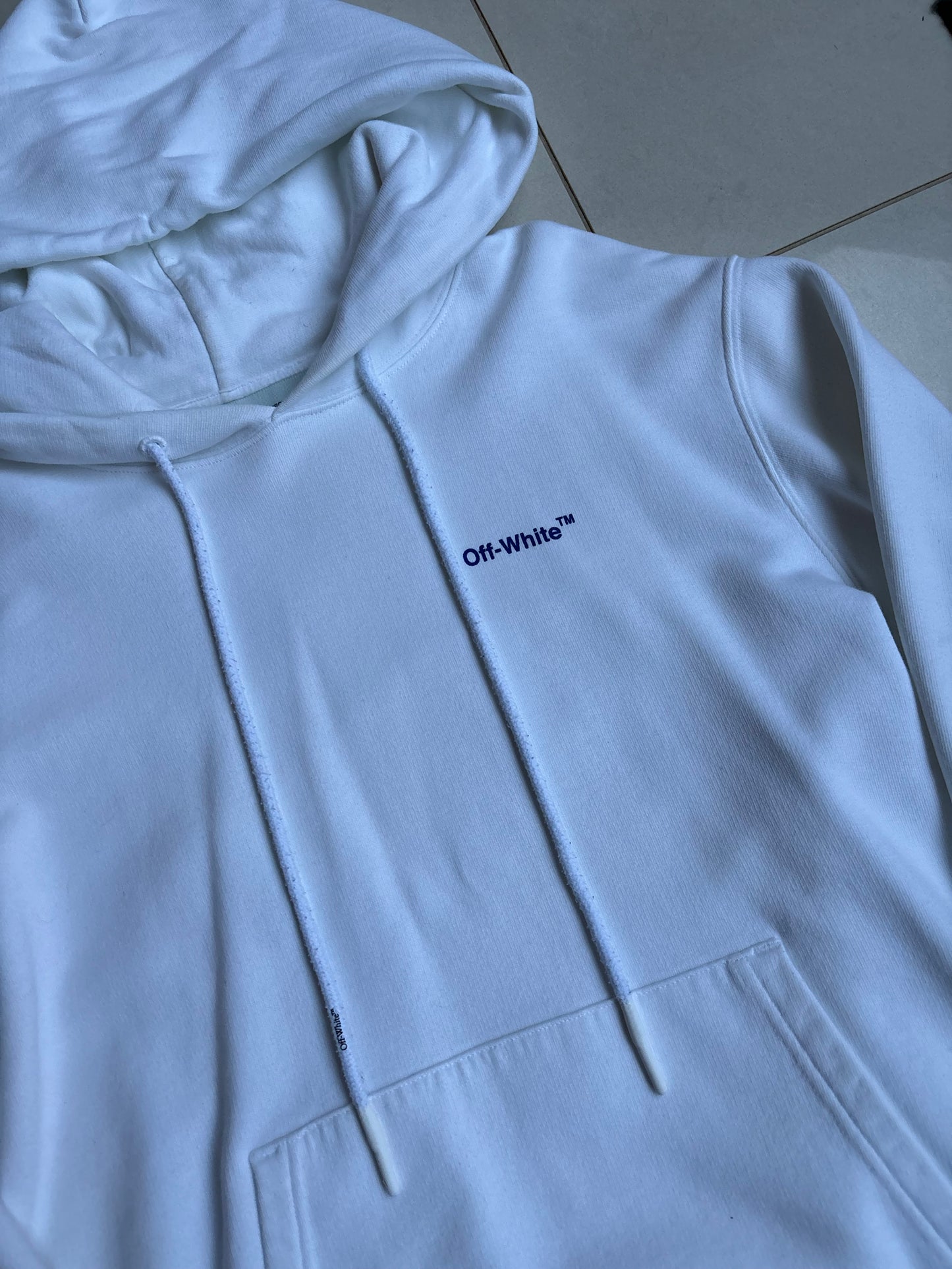 Off White Hoodie White Blue S