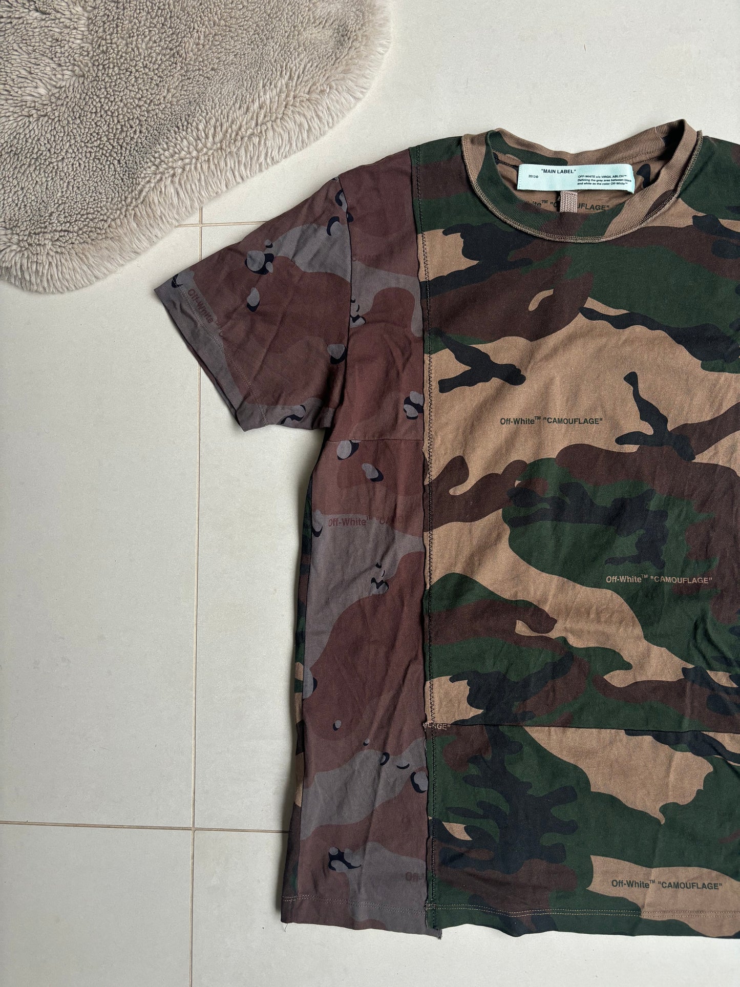 Off White Deconstructed Camo T shirt M