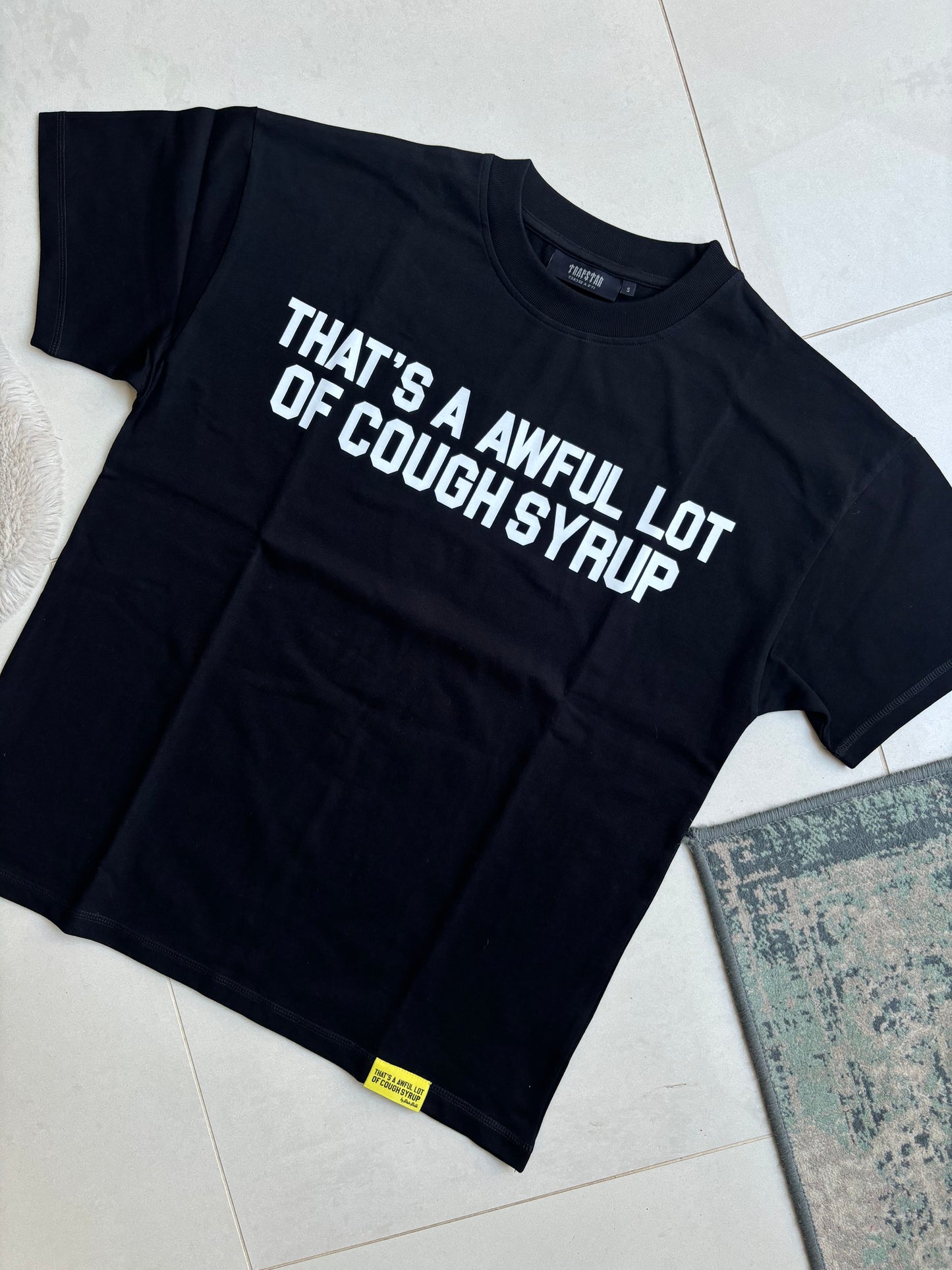 Trapstar x Awful Lot Of Cough Syrup Black Back Print T Shirt S