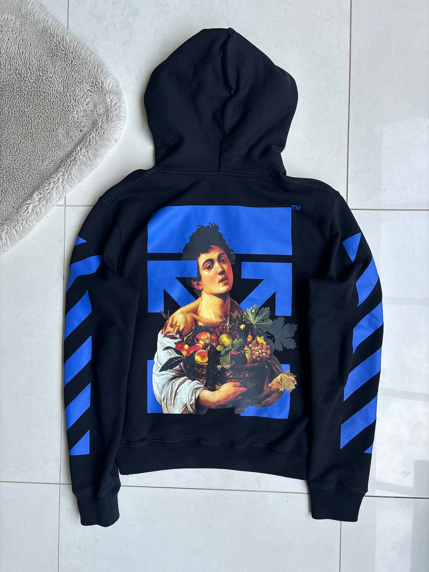 Off white Caravaggio Boy Blue Black Hoodie S