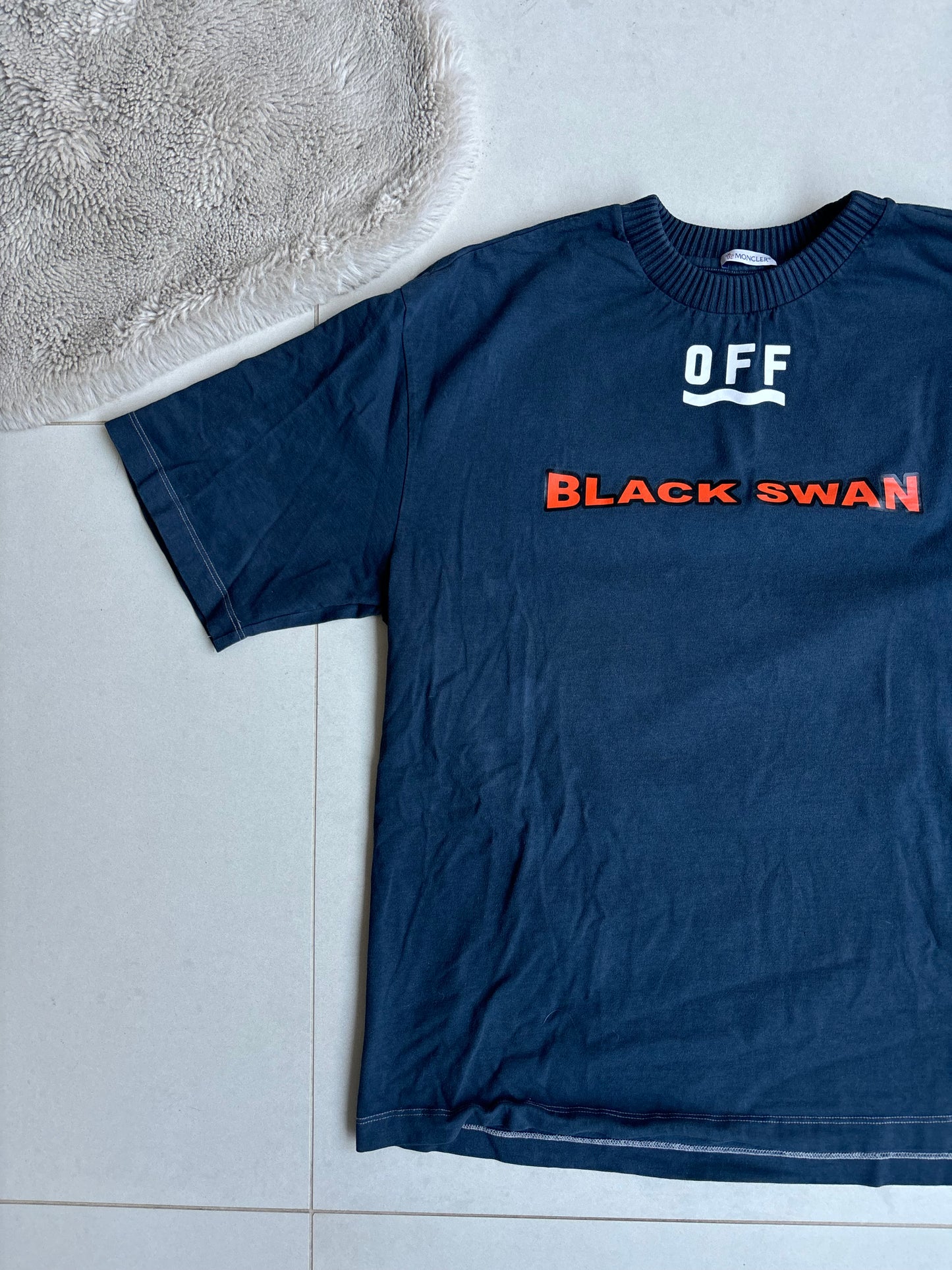 Off White x Moncler “Black Swan” Oversized T shirt M (RE-DYED)