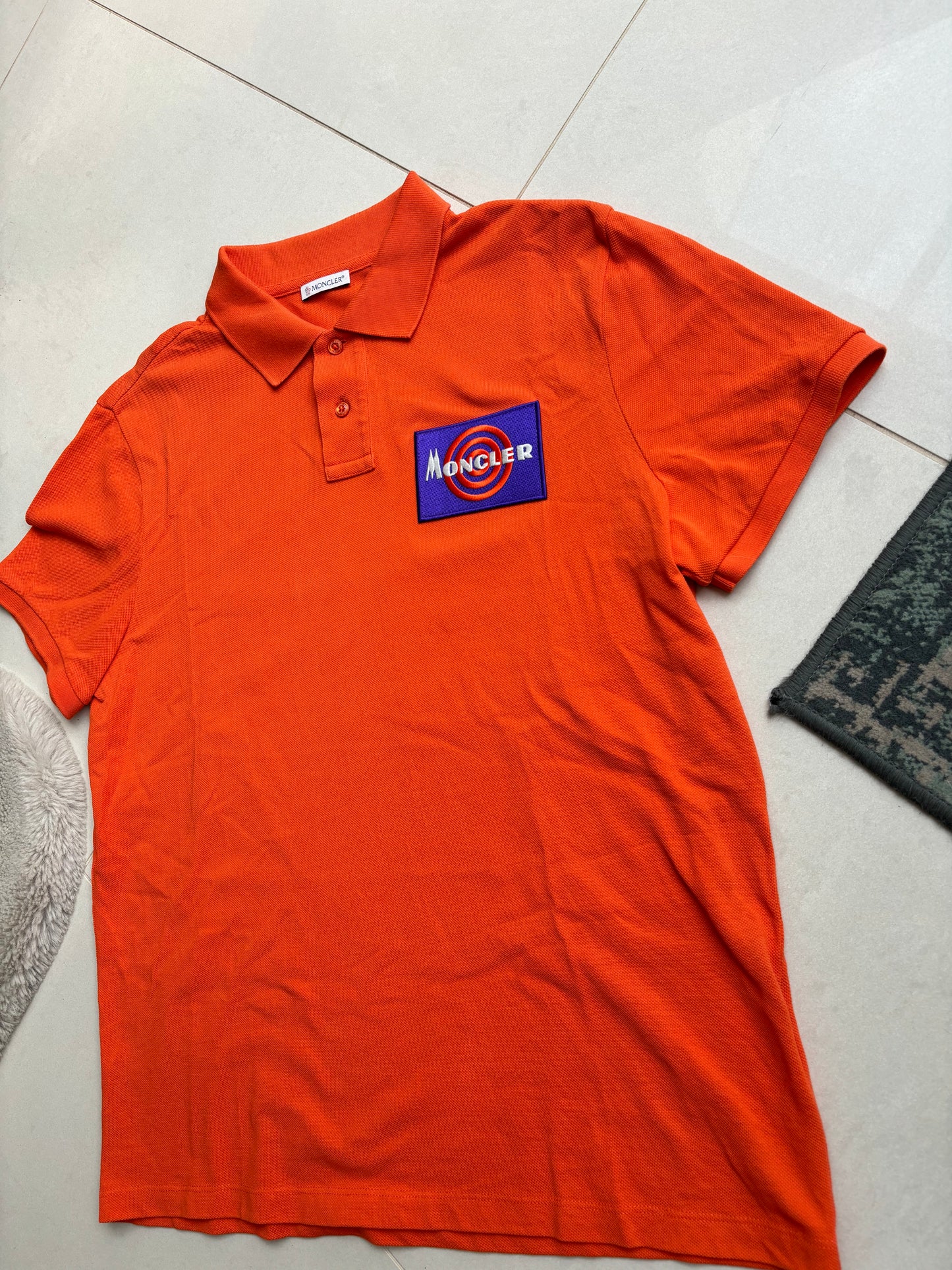 Moncler Target Box Polo Shirt Orange L