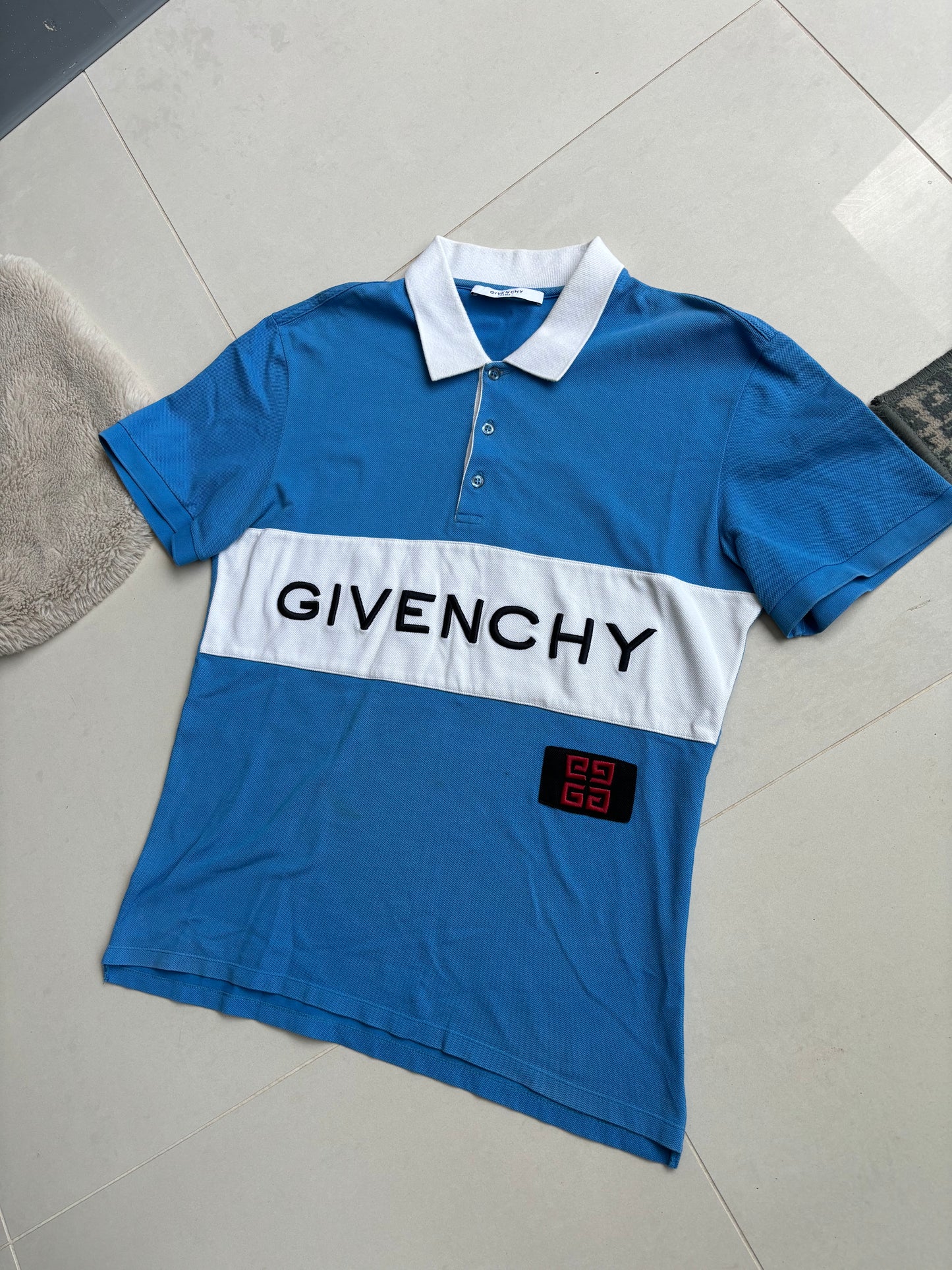 Givenchy Big Logo Polo Shirt Powder Blue L