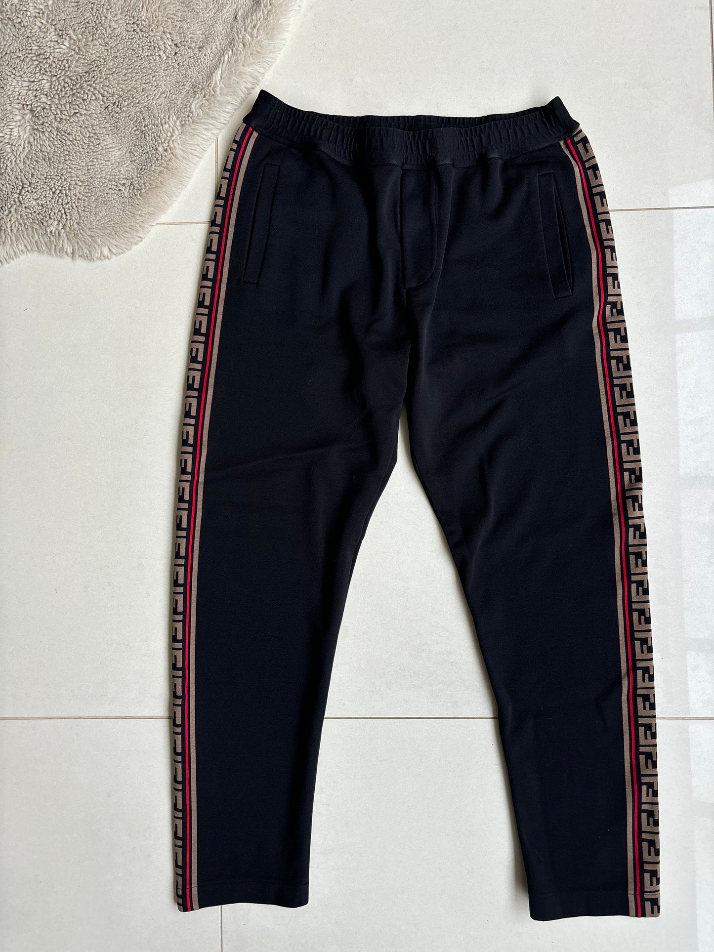 Fendi Double F Tape Logo Track Pants Black 50