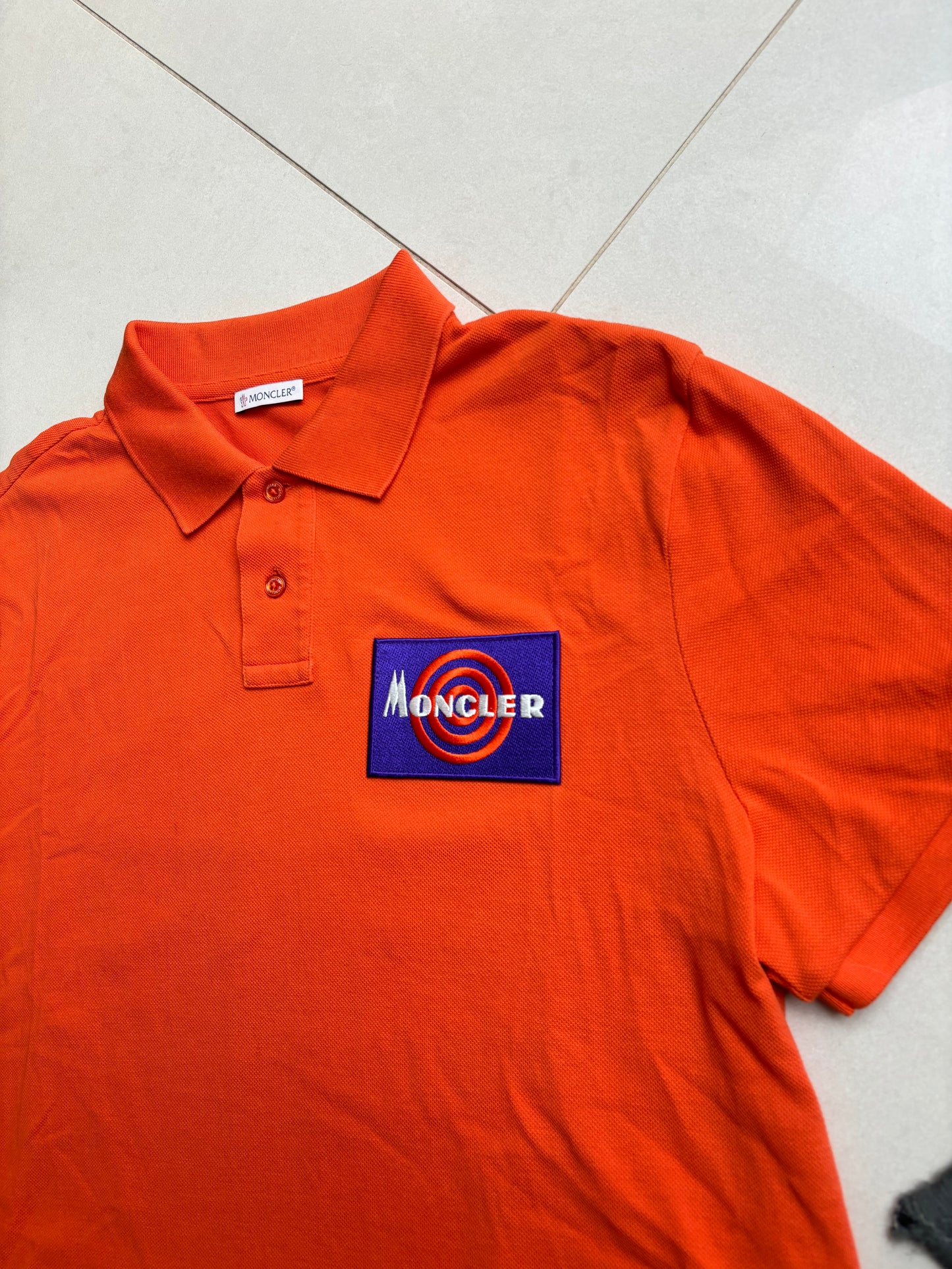 Moncler Target Box Polo Shirt Orange L