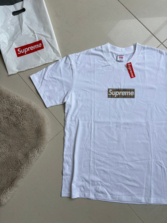 Supreme x Burberry Box Logo T Shirt White M