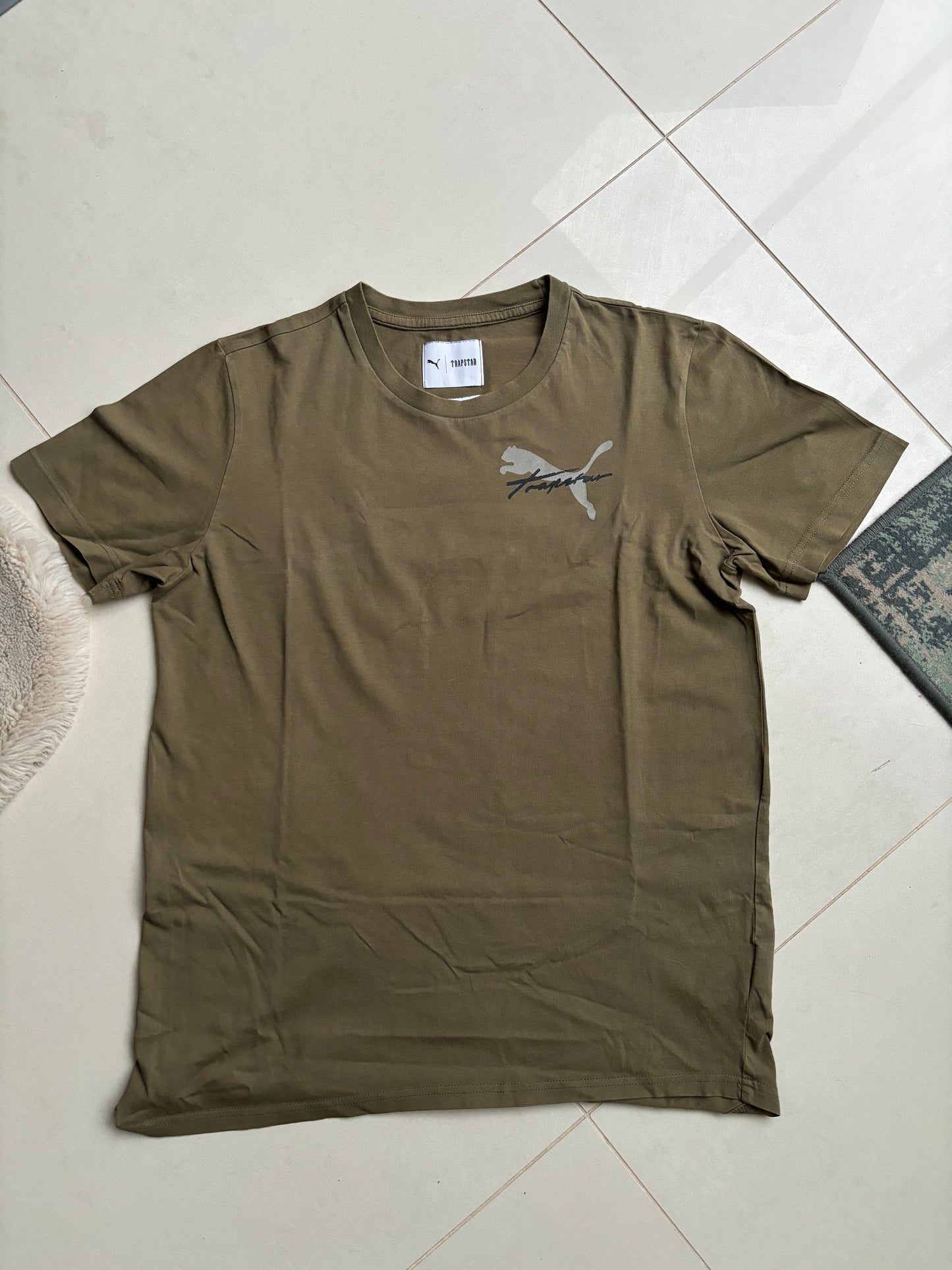 Trapstar X Puma Khaki Longline T Shirt Khaki S